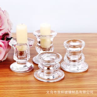 Nordic Ins Style Low-Profile Small Candle Holder, Taper Candle King-Character Stand, Tabletop Ambiance Glass Candle Holder, Bedroom Aromatherapy Candle Cup