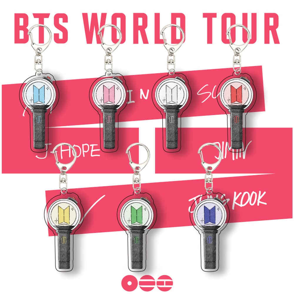 BTS Tour Cartoon Light Stick Acrylic Keychain Bag Charm Accessory Star Merchandise