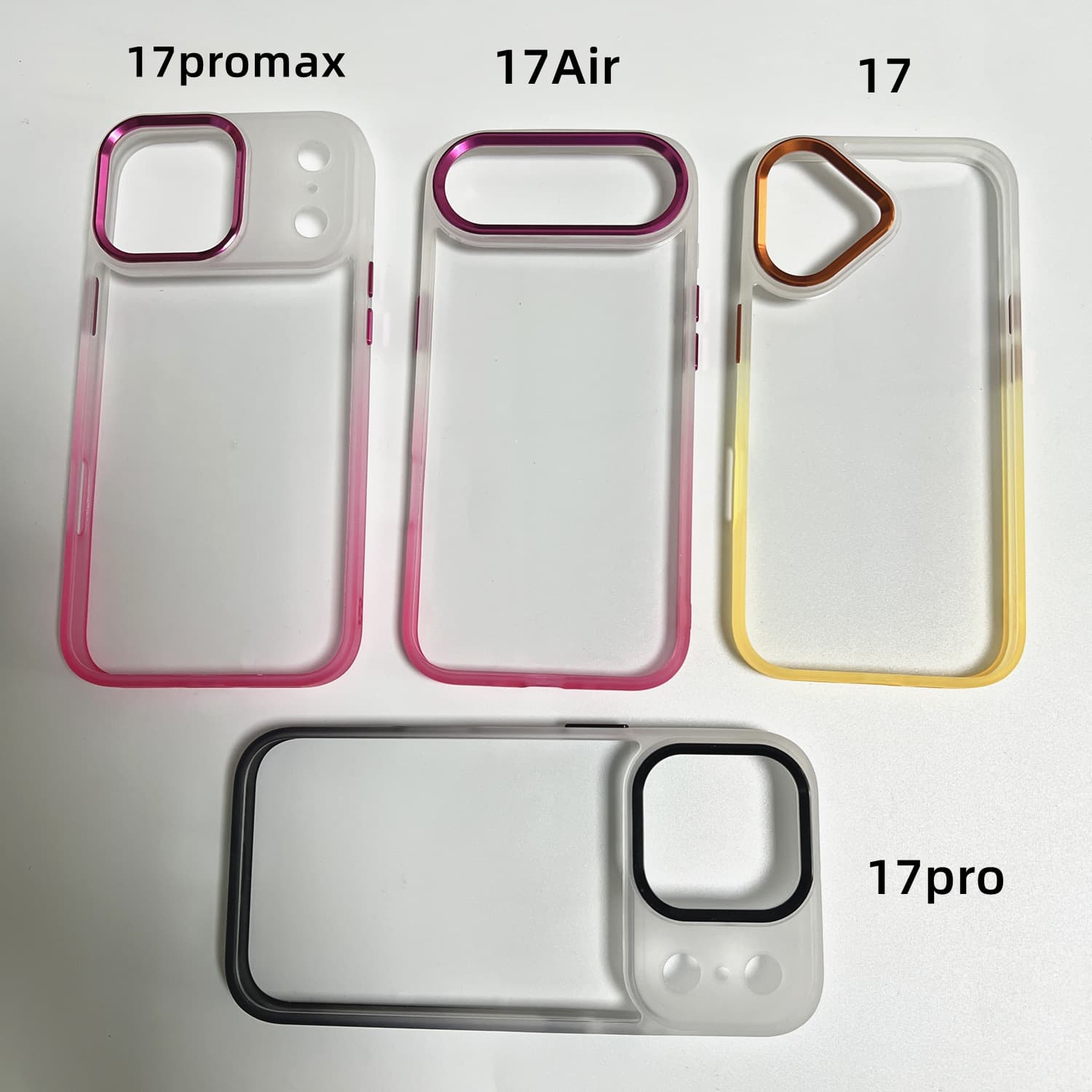 Gold Shield Gradient Color Phone Case for Apple 17 Pro Max, DIY Groove Gold Shield Case 15/14/13 Gradient Shell