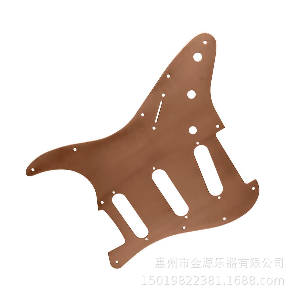 Metal ST SSS Electric Guitar Pickguard SSS Electric Guitar Three Single-Coil Pickup Pickguard Front Cover Plate Aluminum Alloy Bronze