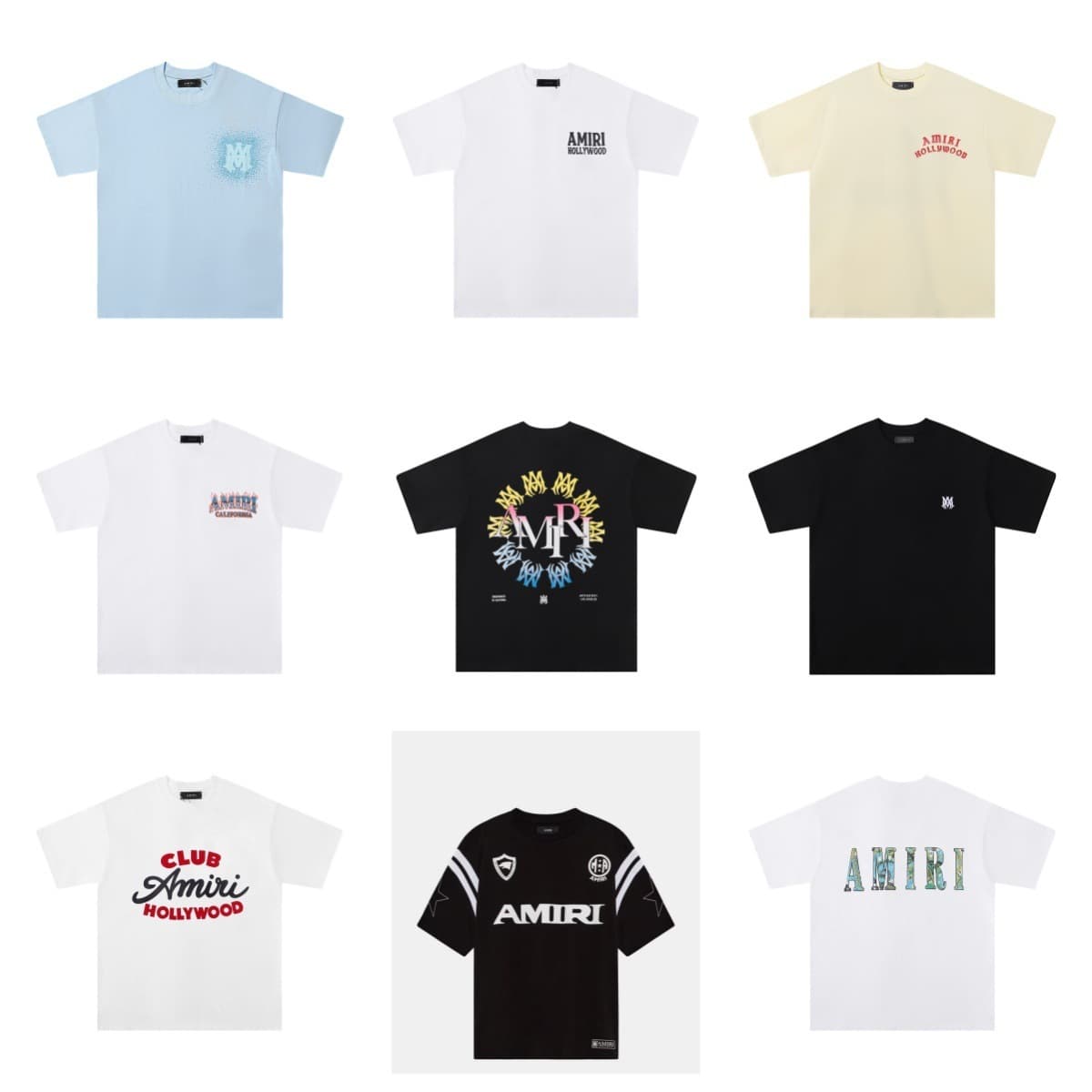 Cross-border new 2626SS AMRI high version round neck short-sleeved trendy brand printed letter pattern loose casual T-shirt