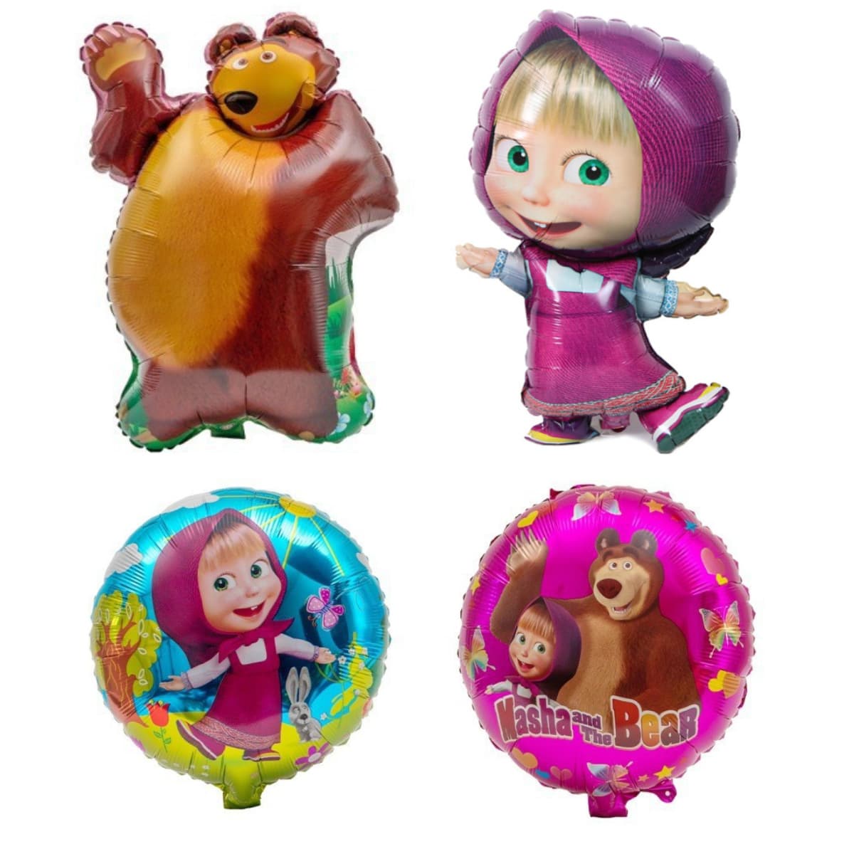 Cross-border special supply of cartoon Masha and the Bear aluminum film balloons children's birthday party decoration balloons wholesale