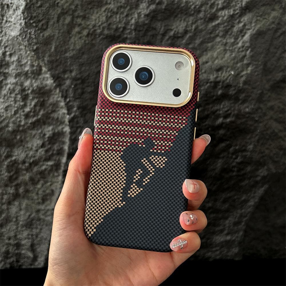 Compatible with iPhone 18 Pro Max Kevlar Magnetic Phone Case, Apple 17 Creative Premium Hard Protective Cover 16