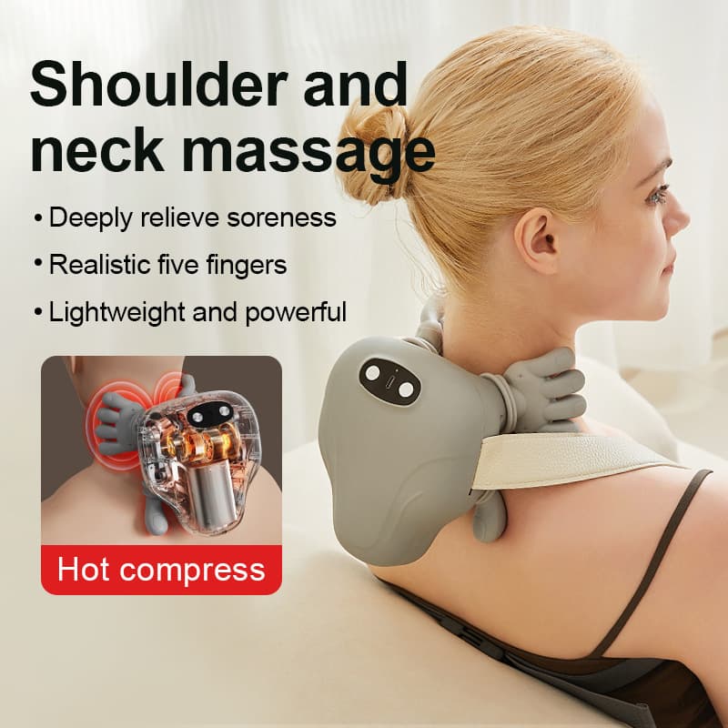 Master Shoulder and Neck Massager Trapezius Muscle Neck Heat Therapy Long Battery Life Wireless Charging Heat Massage