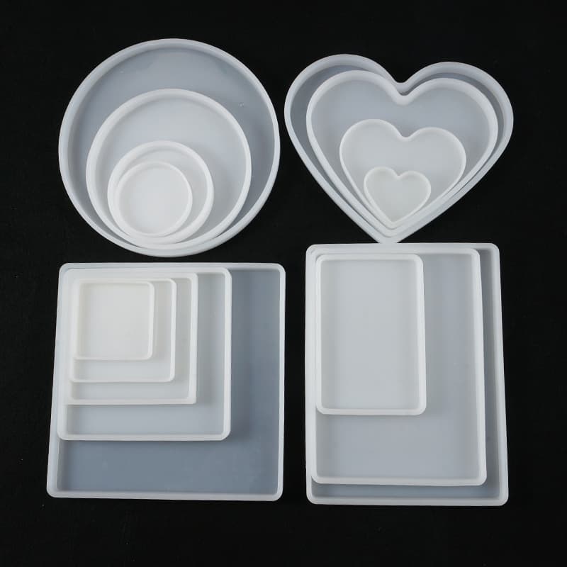 Manufacturer supply crystal glue diy table large round plaster mold love rectangular table silicone mold