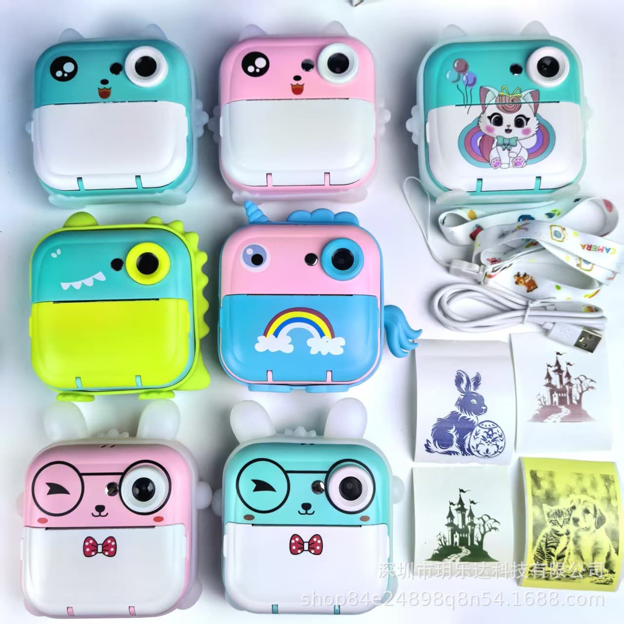 Cross-border Q5 Kids Digital Camera, Mini Cartoon Style, Internet-famous Digital HD Instant Print Camera for Boys and Girls