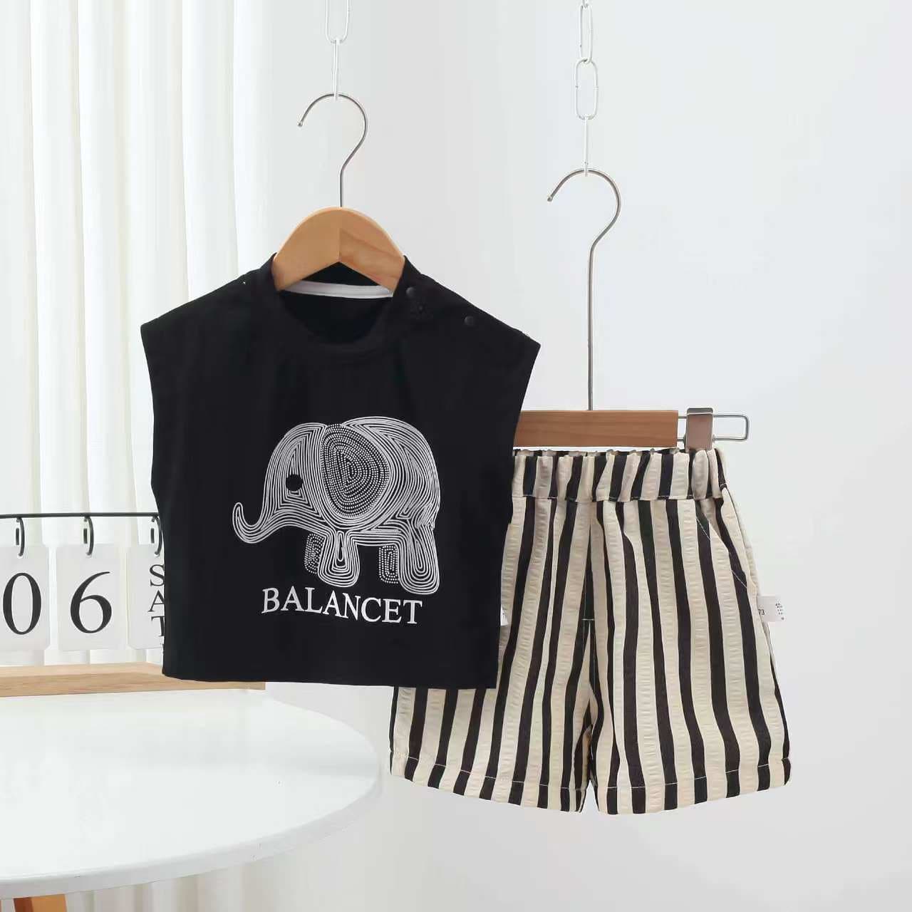 Boys Summer Outfit 2026 New Children's Casual Sleeveless Vest Two-Piece Set Boys Baby Thin Clothes Trendy