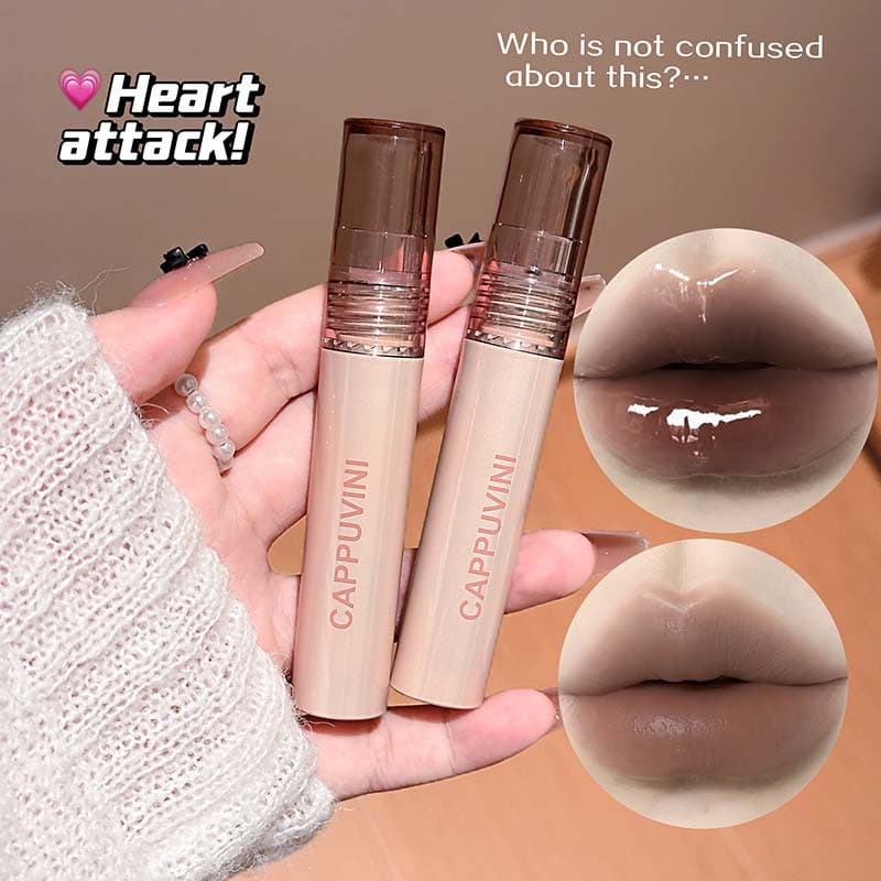CAPPUVINI Natural Peel-Off Lip Gloss, Long-Lasting, Natural Color Development, Non-Stick Cup, Not Easy to Fade, Affordable Lip Gloss