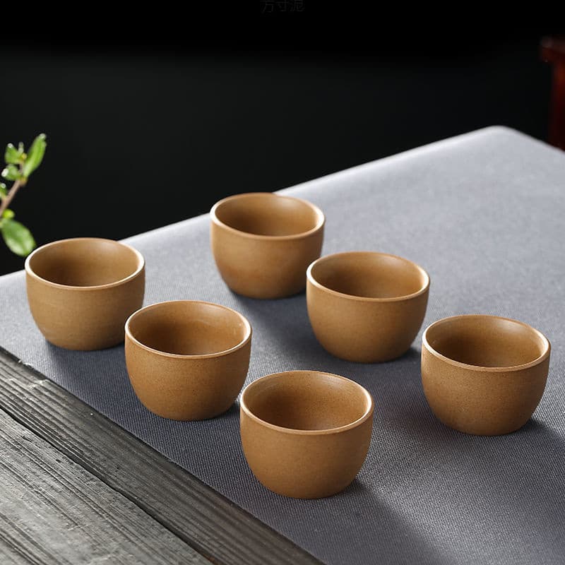 Kung Fu Tea Set Small Ceramic Teacups, Rustic Clay Tea Bowls, Tea Tasting Cups, Office Host Cup, Tea Brewing Cup