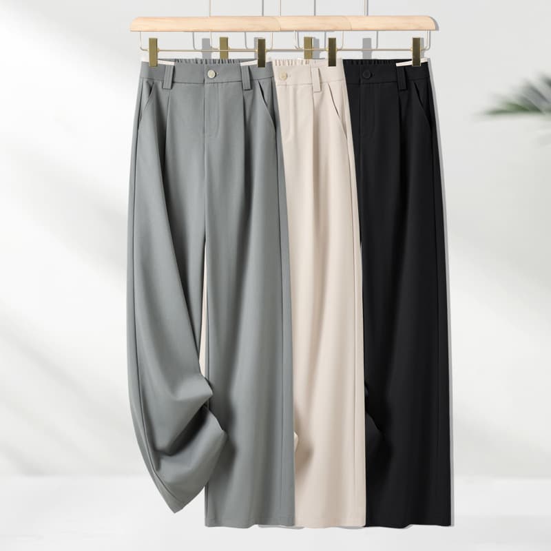 Matte Acetate Slim Wide Leg Casual Pants Women 2026 Summer New Loose Straight Versatile Slimming Trousers Long Pants