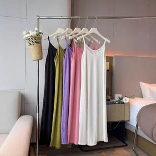 Loose Pleated Camisole Dress for Women Summer Dress Elegant Dress High-End Sense Outer Wear Simple Versatile Chiyo Long Dress