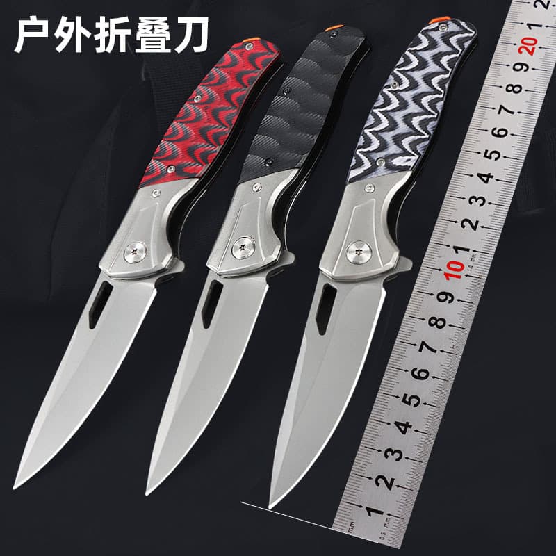 Folding knife multifunctional folding knife G10 self-defense knife Yangjiang knife 5CR13 stainless steel HRC56-58 portable