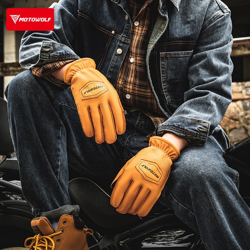 Motorcycle riding gloves wholesale four-season anti-fall breathable touch screen windproof Harley retro motorcycle sheep leather gloves