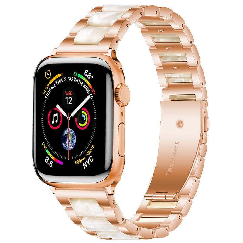Compatible Apple Watch Band Metal Resin Strap for iWatch 6/5/4/3/2/1 Wristband
