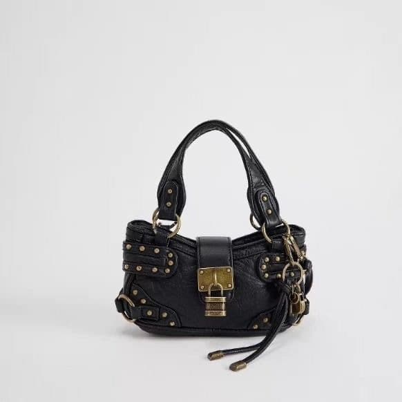 New Pin / Studded Rivet Motorcycle Bag Sweet Cool Underarm Bag Niche PU Single Shoulder Bag