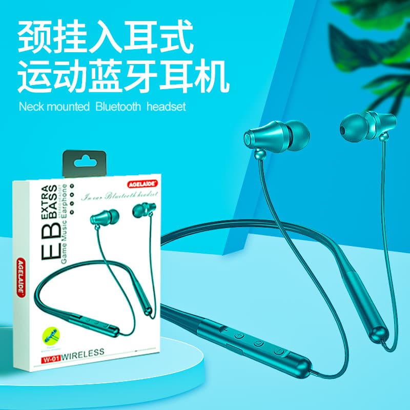 Wireless Sports Neckband Bluetooth Earphones Compatible with Apple Huawei, Surround Stereo High-Fidelity Sound, Ultra-Long Battery Life
