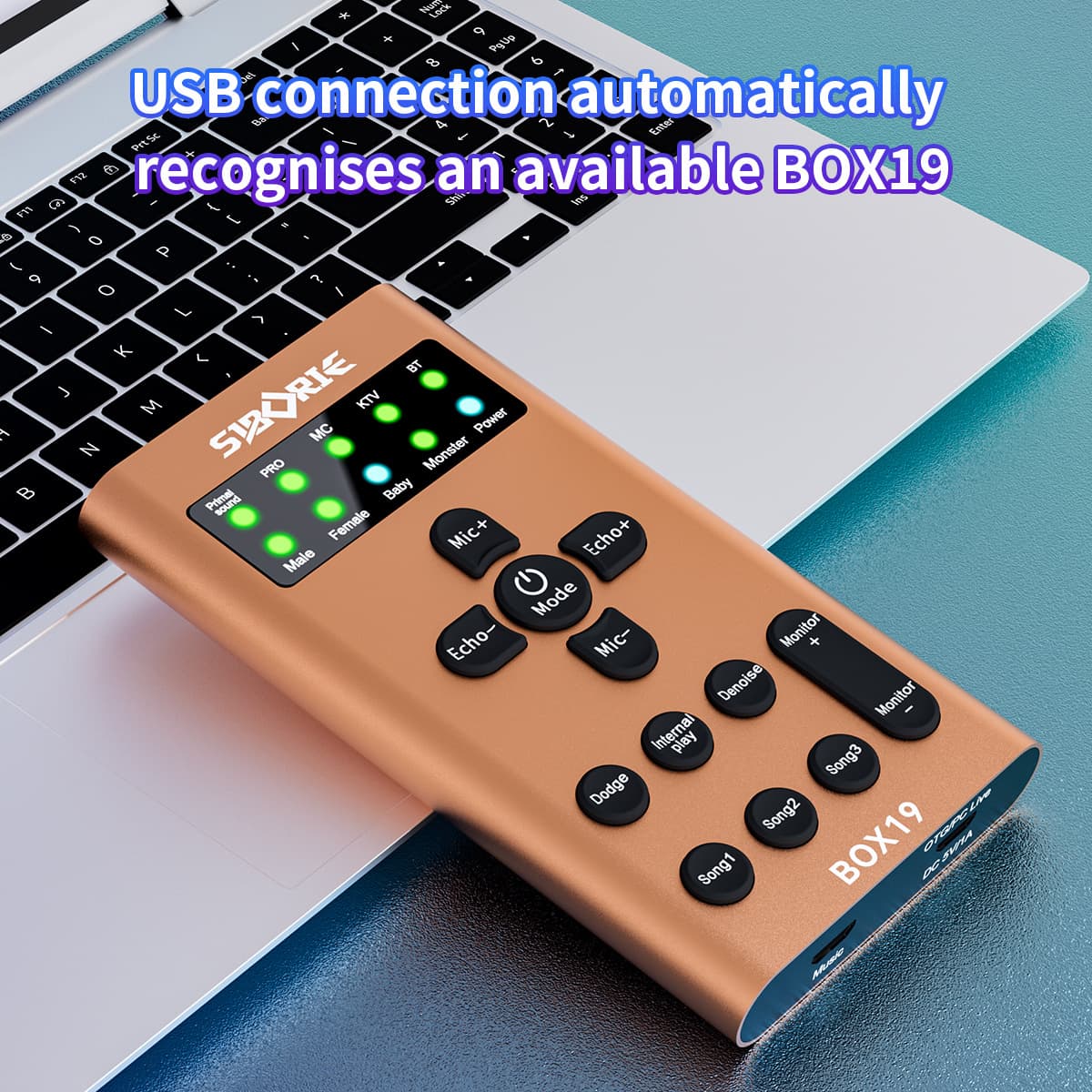 Cross-Border Box19 Portable Mixer Live Broadcast Professional Recording Sound Card Plug-And-Play Lightweight Live Broadcast Sound Card
