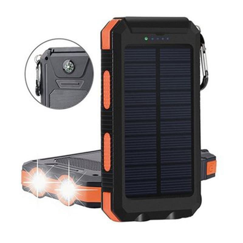 Cross-Border Amazon Waterproof Solar Mobile Power Supply 20000Mah Compass Mobile Phone Power Bank Outdoor Camping Style