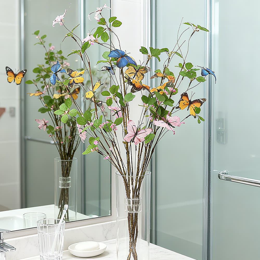 Artificial Butterfly Flower, Pomegranate Leaf Alocasia, Nordic Style Home Decor, Desktop Artificial Flower, Artificial Plant Decoration