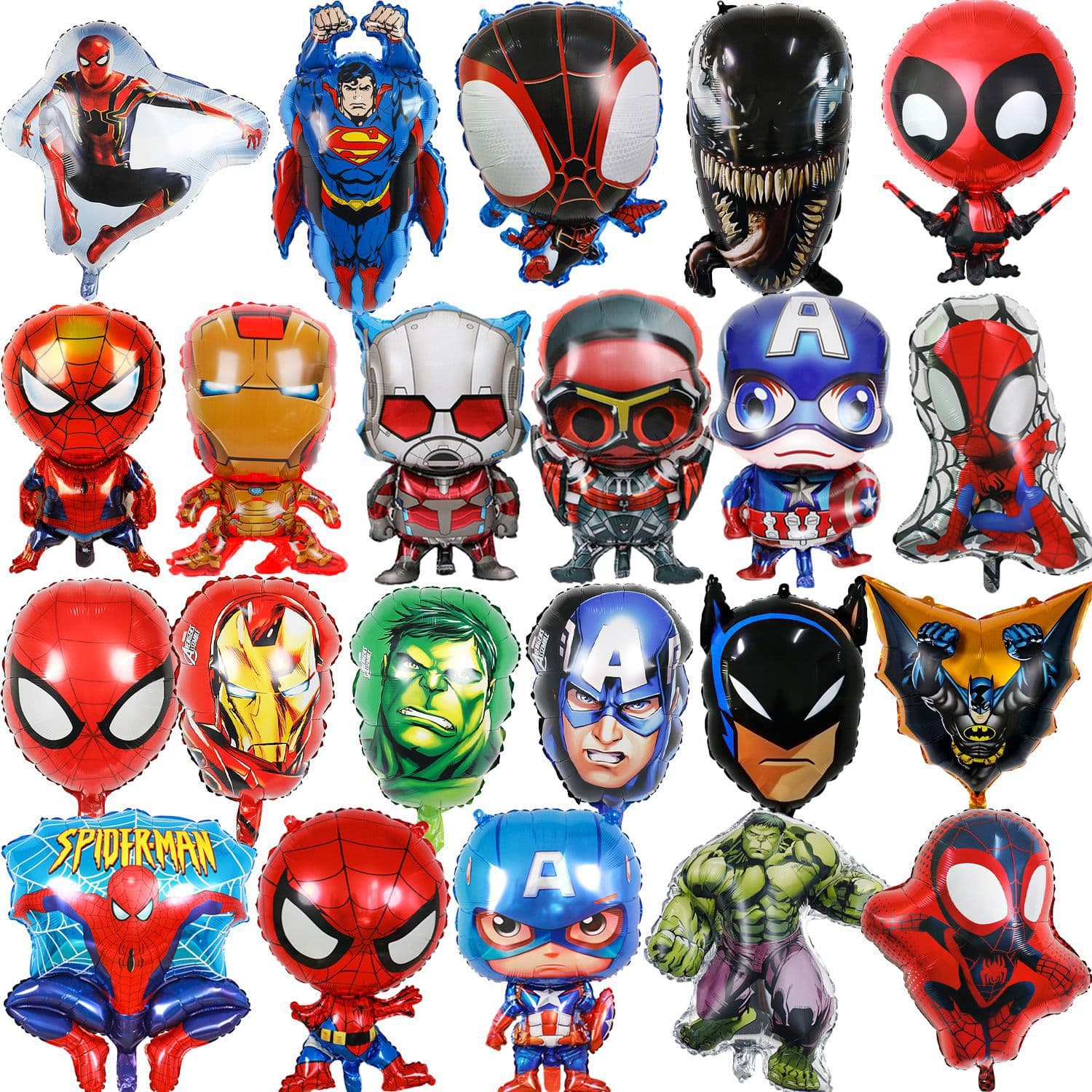 Cartoon Marvel Aluminum Foil Balloons Spider-Man Iron Man Venom Hulk Children's Birthday Party Decoration Balloons