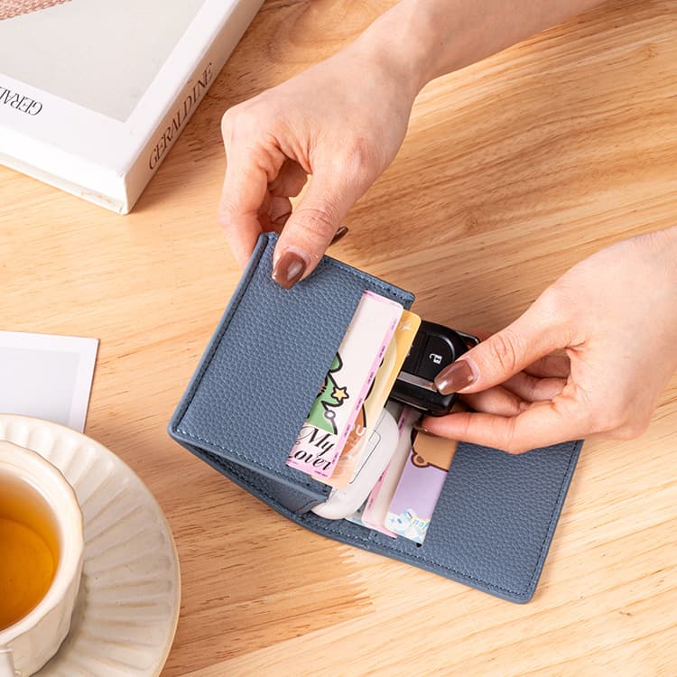 New Multifunctional Business Card Holder Business Casual Leather Texture Card Holder Business Card Holder Creative Storage Coin Purse for Men
