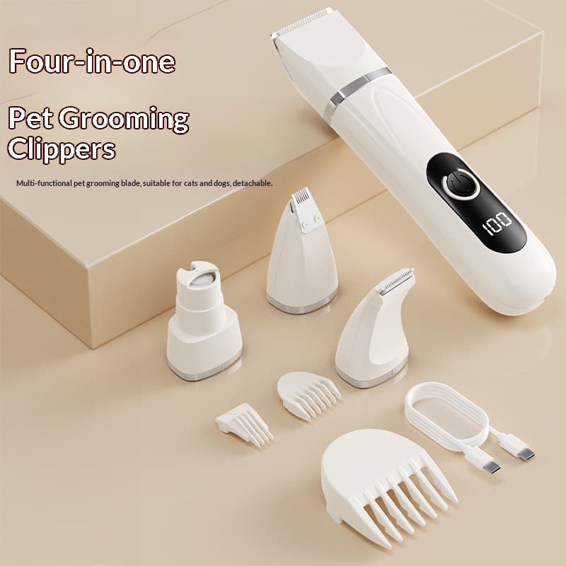 Pet Cat Dog Multi-Blade Foot Hair Trimmer Electric Clipper 4-in-1 Pet Grooming Tool