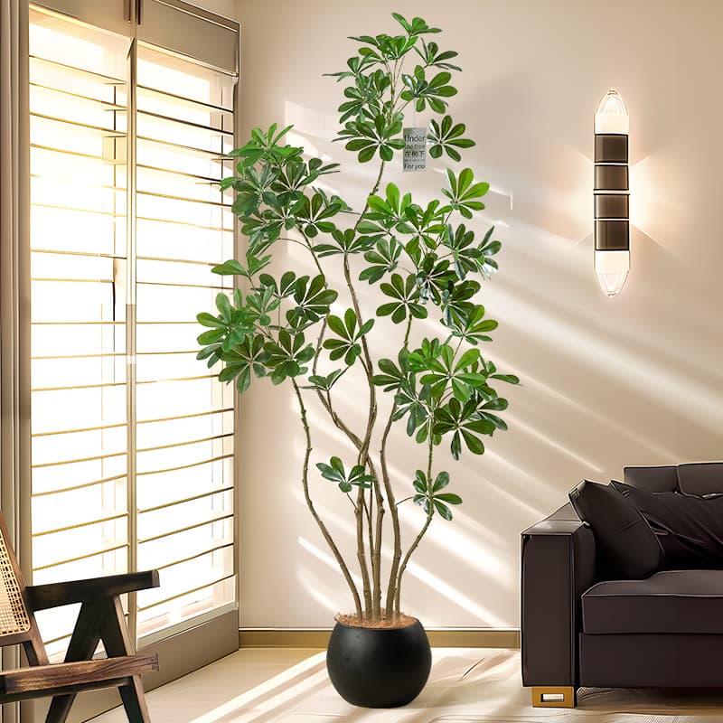 Artificial Schefflera Plant in Pot, Large Faux Tree Floor Decoration for Living Room Home Decor