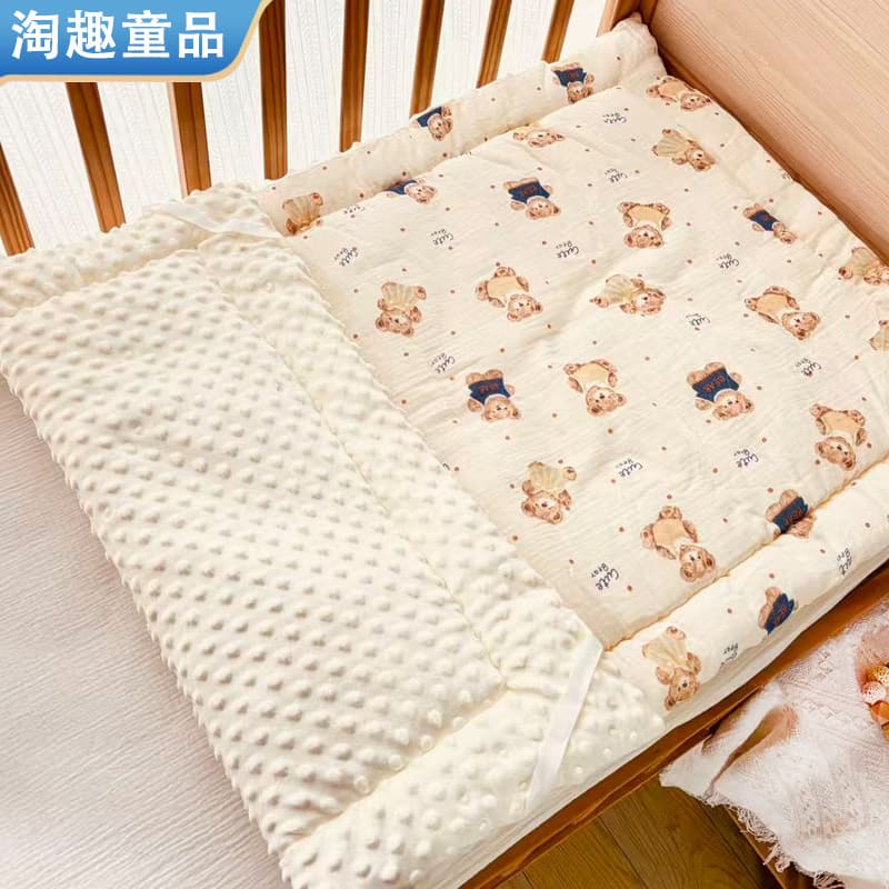Baby Crib Mattress Pad, Thickened Cotton Mattress, Machine Washable, Kindergarten Bed, Daybed, Soft Small Mattress