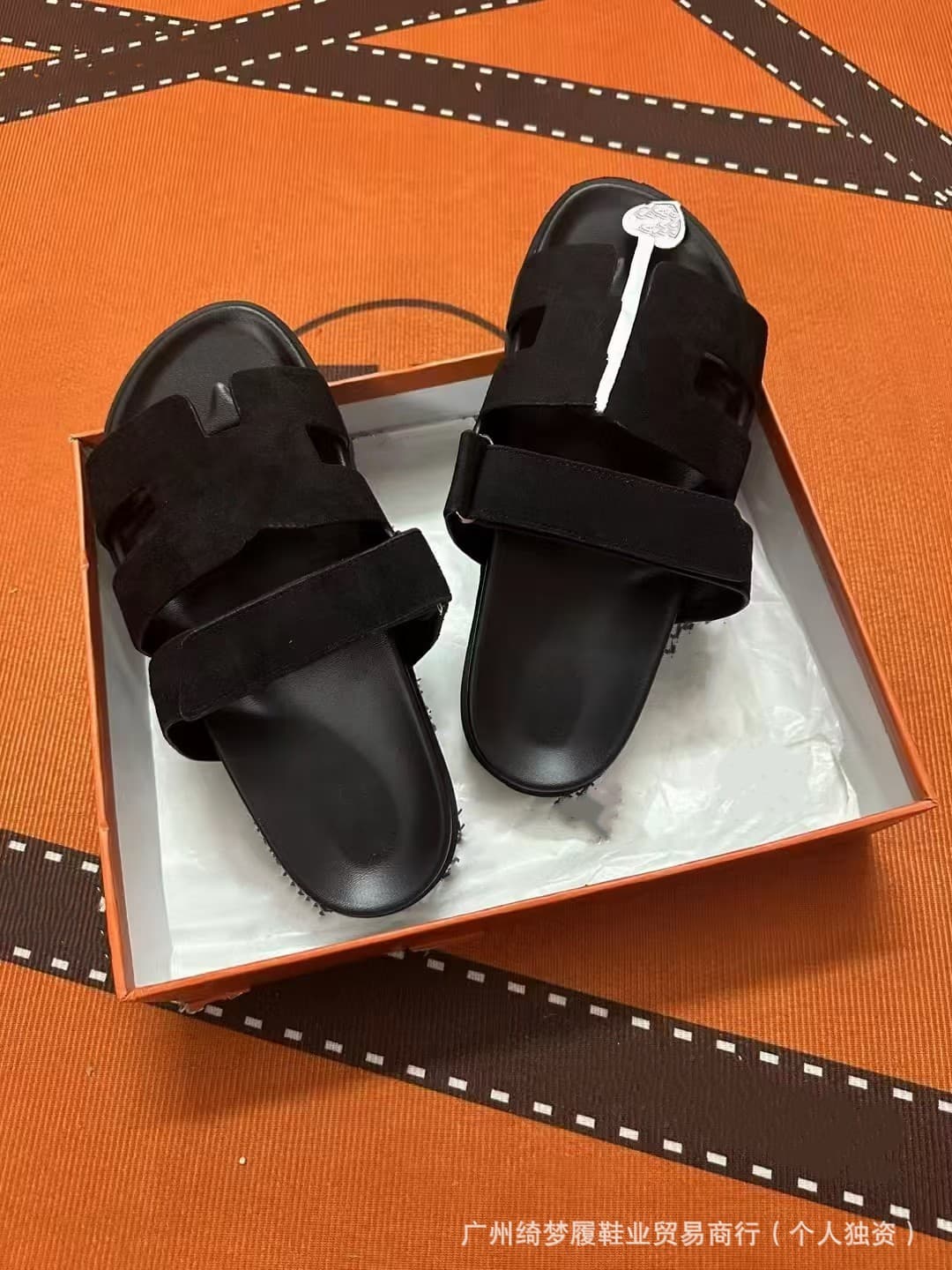 【Genuine Leather】H-Strap Women's Thick-Sole Sandals, Summer Flat One-Strap Slippers, Factory Direct