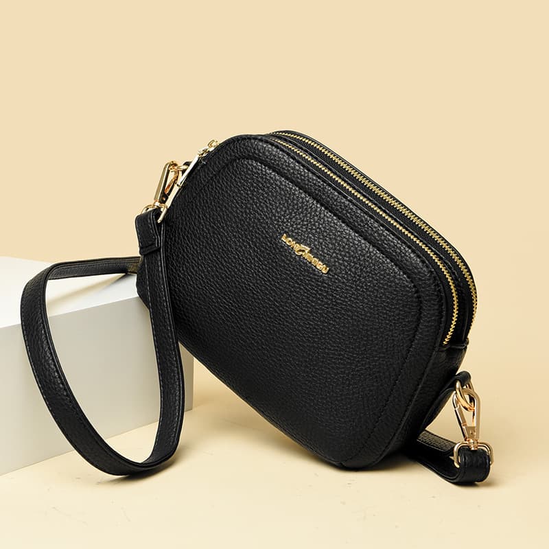 Women's Crossbody Small Bag 2026 New Soft Leather Small Square Bag Commuter Multi-Layer Shoulder Bag for Women Middle-Aged Mom Bag