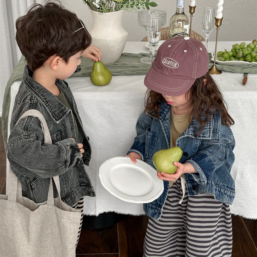 Jiaye Tongpin 2025 Children's Spring/Autumn Vintage Washed Denim Jacket, Stylish and Versatile Baby Top Coat
