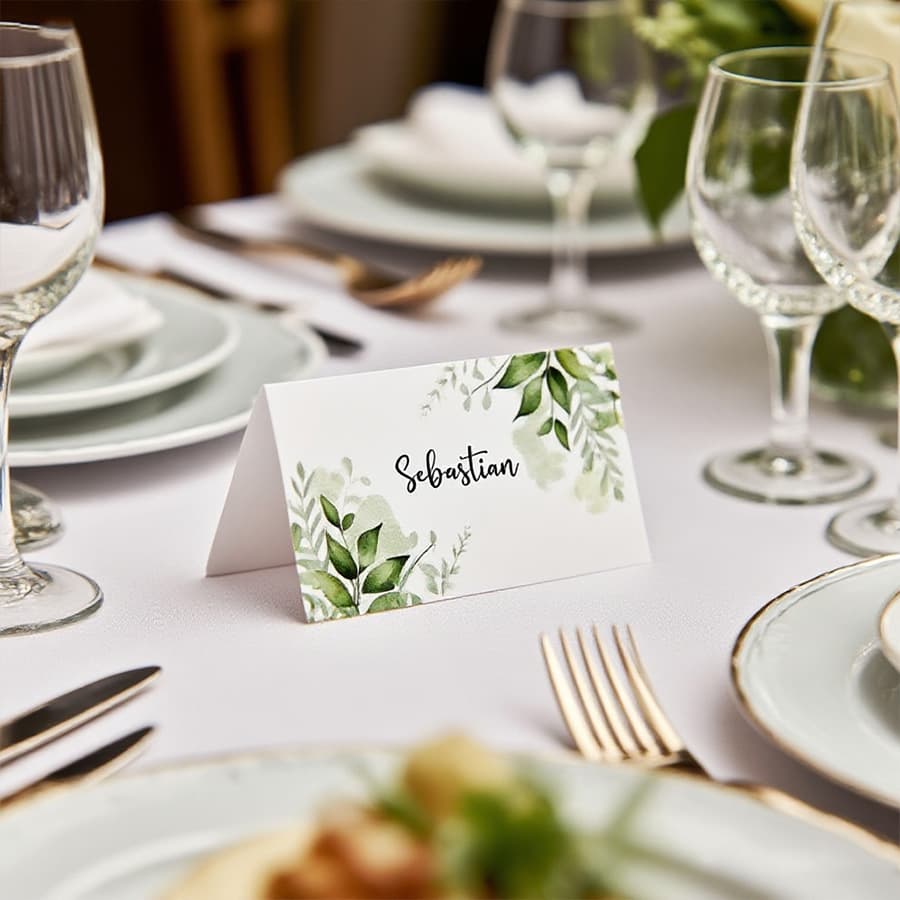 Factory Direct Creative Watercolor Student Foldable Plant Pattern Table Sign Card Flower Decoration Restaurant Wedding