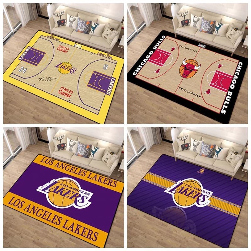 NBA Basketball Mat Carpet, Living Room Sofa Coffee Table Blanket, Bedroom Bedside Floor Mat, Creative Sports Court Carpet