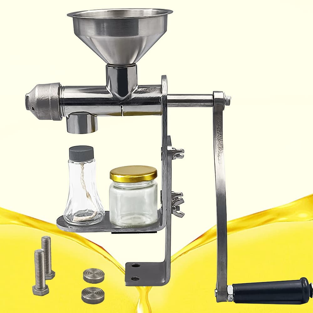 Stainless steel manual oil press, household small peanut press, walnut and rapeseed oil press