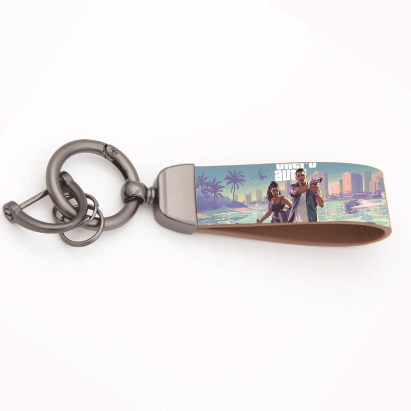 GTA6 Car Keychain Grand Theft Auto R-Star Game Accessory Creative Small Gift Car Key Ring