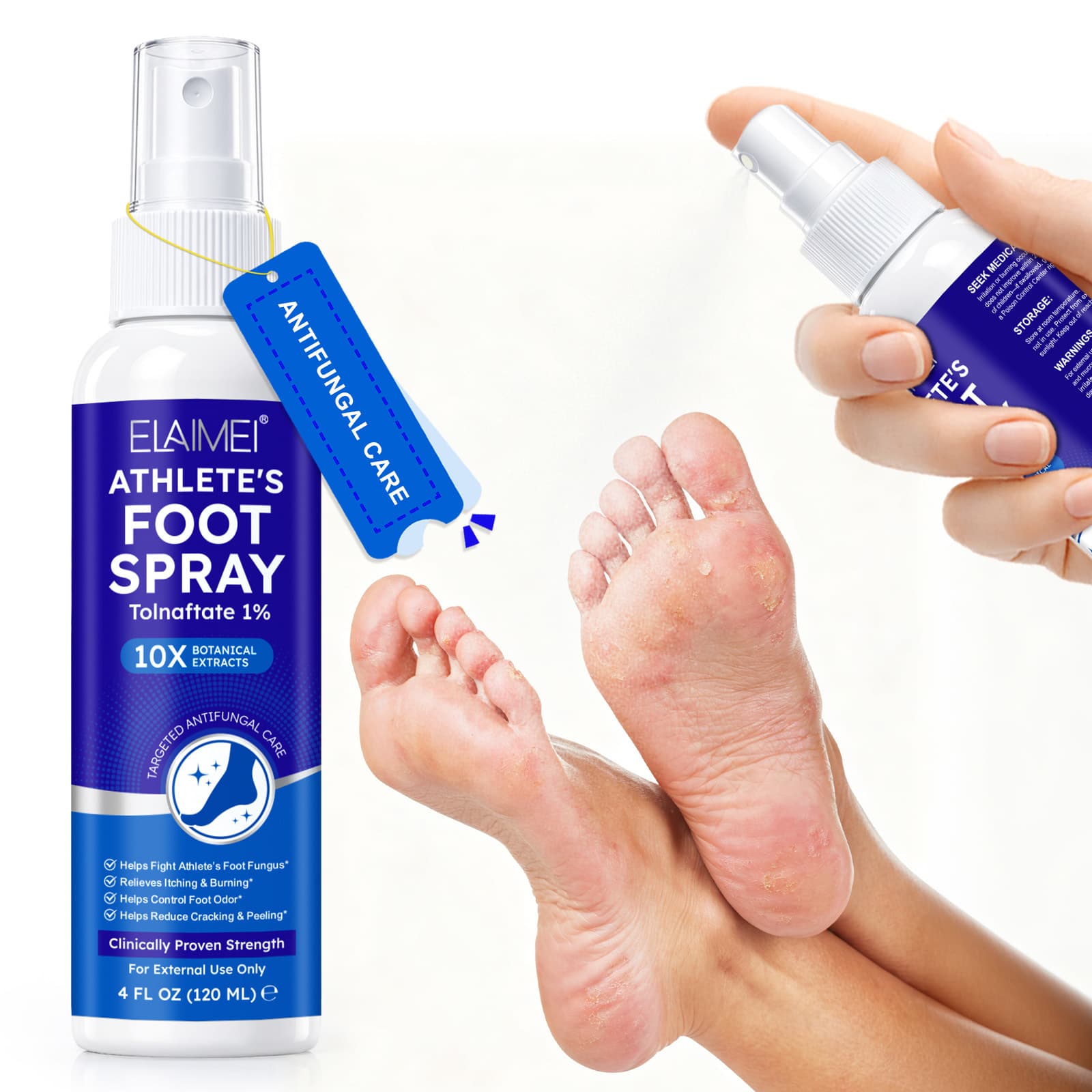 ELAIMEI Foot Refreshing Spray Anti-foot Odor Foot Sweat Peeling Antiperspirant Foot Care Lotion Shoe Sock Deodorant Spray