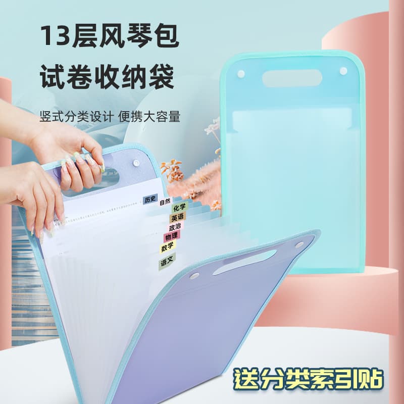 Portable Accordion File Organizer for Students, Large Capacity Document Bag with Dividers, Great Value