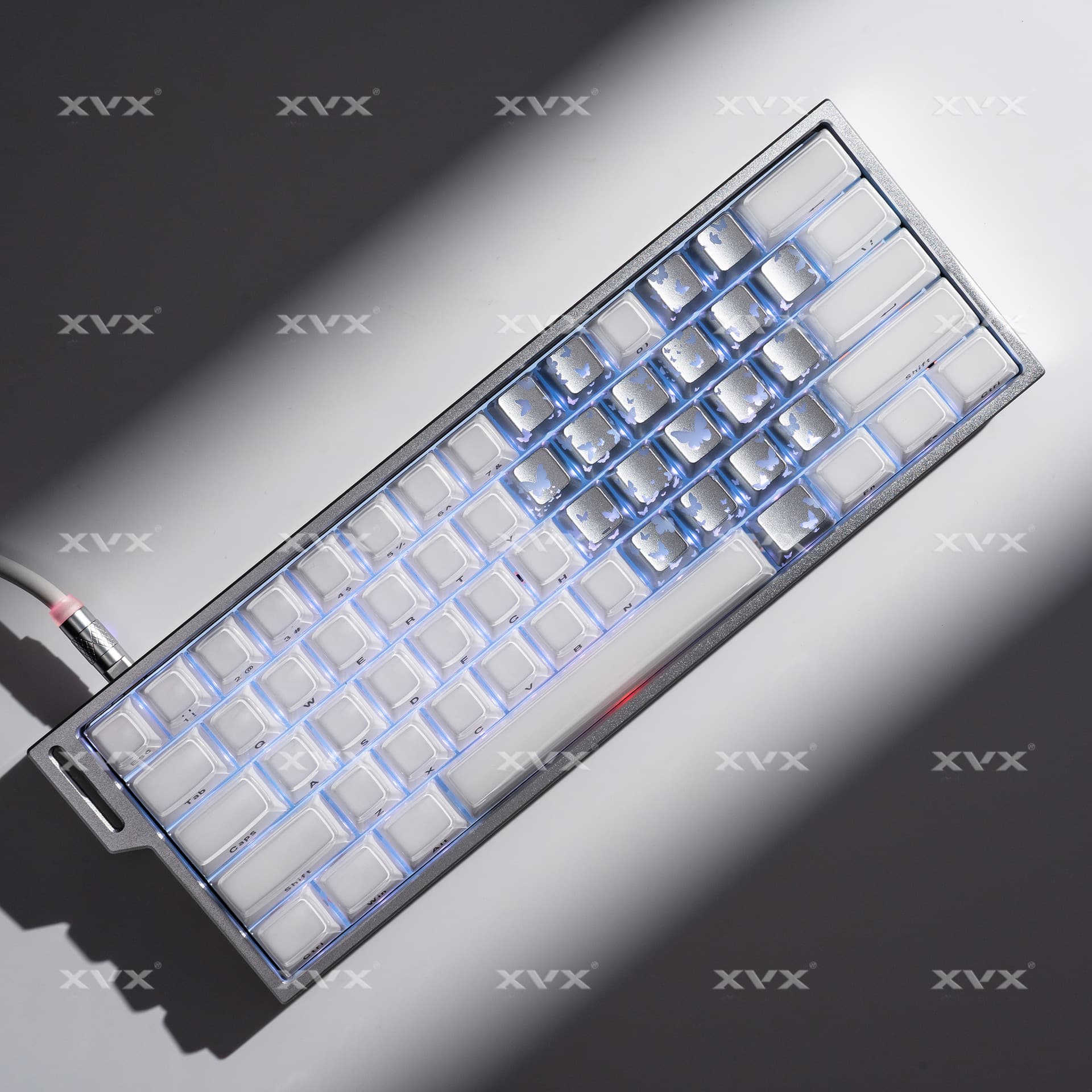 XVX "Heart" IMD Heart Butterfly Fearless Contract Twilight Butterfly Pattern Keycaps Translucent Tiling Esports Game