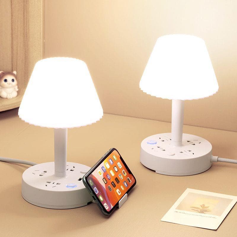 LED eye-protection multi-functional desk lamp socket, study bedside night light plug converter, bedroom light, USB charging power strip