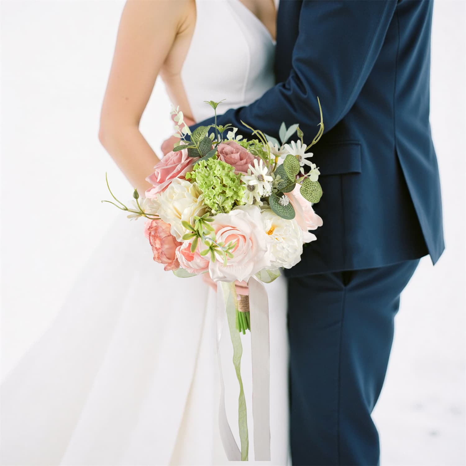 Artificial Bridal Bouquet, High-End Fake Flower Bouquet for Wedding Photography Props and Decoration