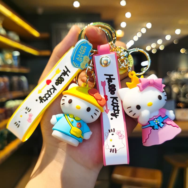 New Cute Sanrio Keychain Kt Cat Keychain Bag Pendant Car Pendant Small Gift Local Promotion Wholesale