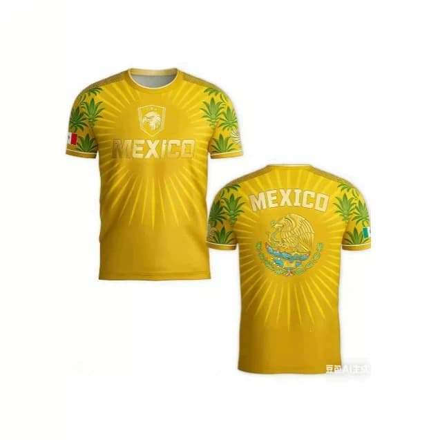 Mexican flag printed T-shirt men's funny 3D eagle pattern short-sleeved T-shirt outdoor football jersey T-shirt quick-drying T-shirt