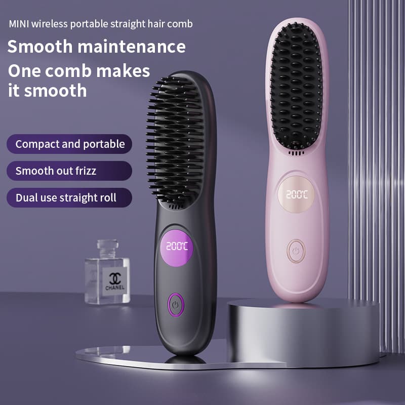 Factory Hot-Selling Wireless Portable Mini Hair Straightening Comb with Constant Temperature, Non-Damaging Negative Ion Hair Straightener for Effortless Styling