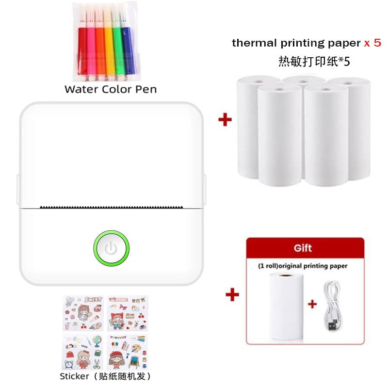 New Mini Portable Wireless Thermal Photo Printer Pocket Student Mistake Label Printer