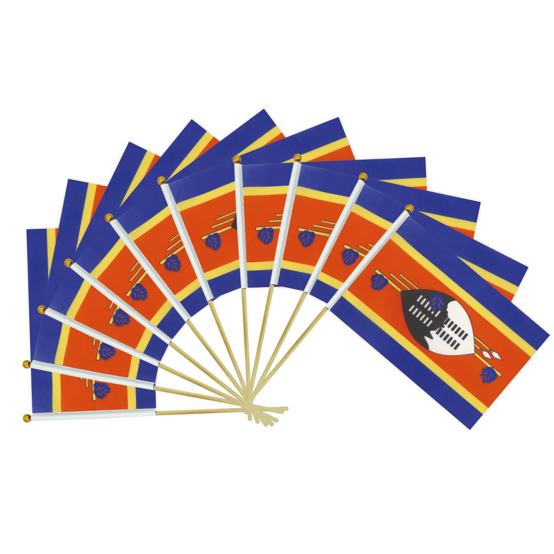 Eswatini World Cup Hand Waving Small Flag Hand Flag for Paris Games Fans Match Cheering