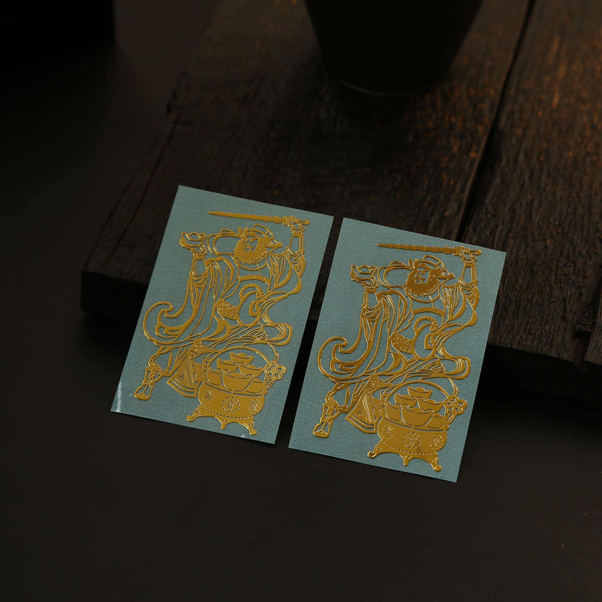 Zhao Gongming Metal Phone Sticker Taoist Wealth God Sticker Decoration Cultural Item for Phone Case