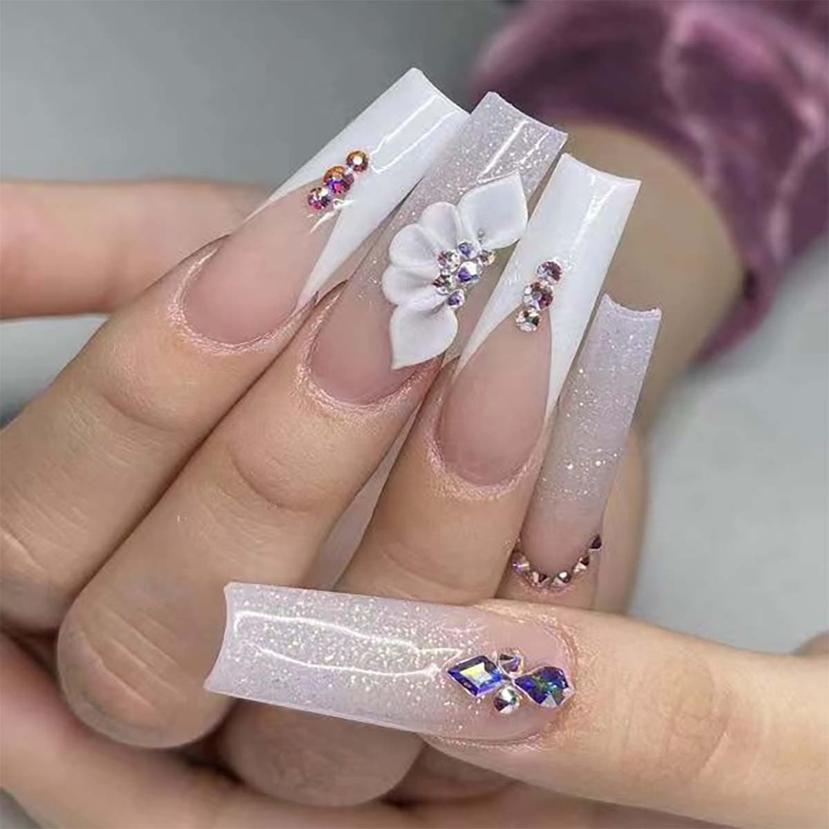 Short Press-On Nails, Best-Selling Whitening Gentle Pure Desire Style, Fake Nails, Wearable Nail Tips