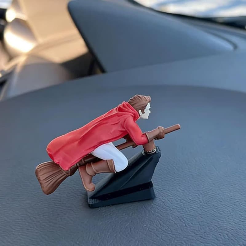 Cross-border Witch and Wizard Broomstick Dashboard Drift Ornaments