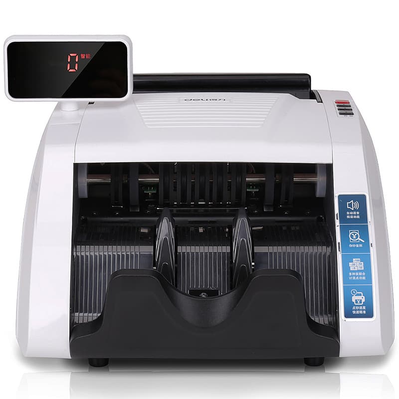 Deli Intelligent Bill Counter C-Class Counterfeit Detection Portable Small Rotating Screen Bill Counter