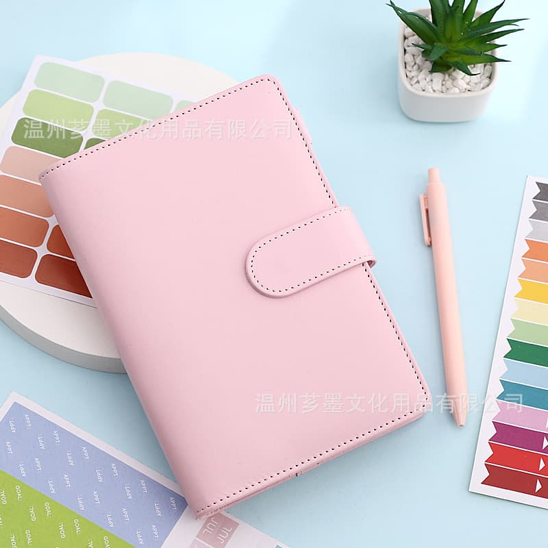 Cross-border Macaron A6 Ledger Loose-leaf Notebook Zipper Pouch Cash Organizer Planner Journal In Stock